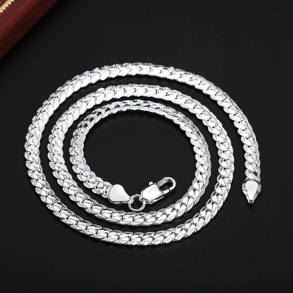 Silver-plated Snake Bone Chain Necklace