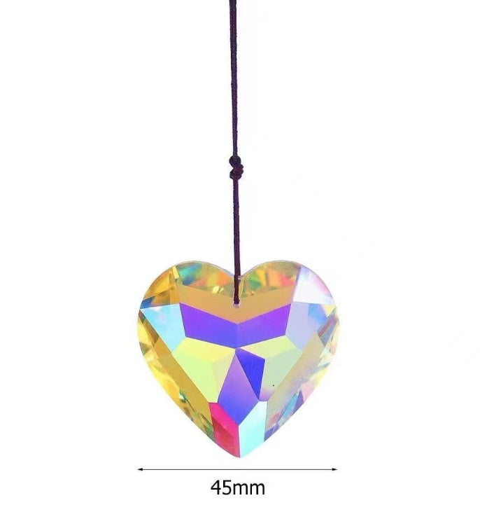 Crystal Heart Chandelier Suncatcher
