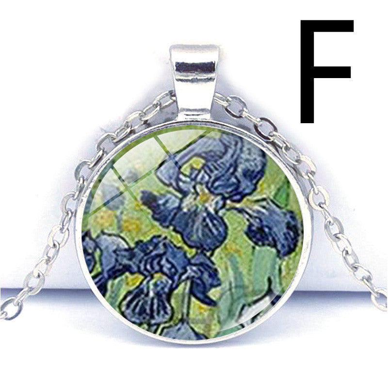 Van Gogh Star Moon Night Time Gemstone Necklace