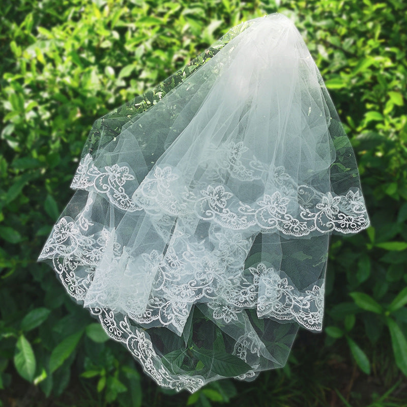 Super Mori Lace Bridal Veil Headdress