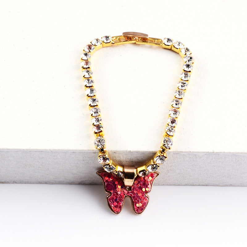 Colorful Sequin Butterfly Bracelet