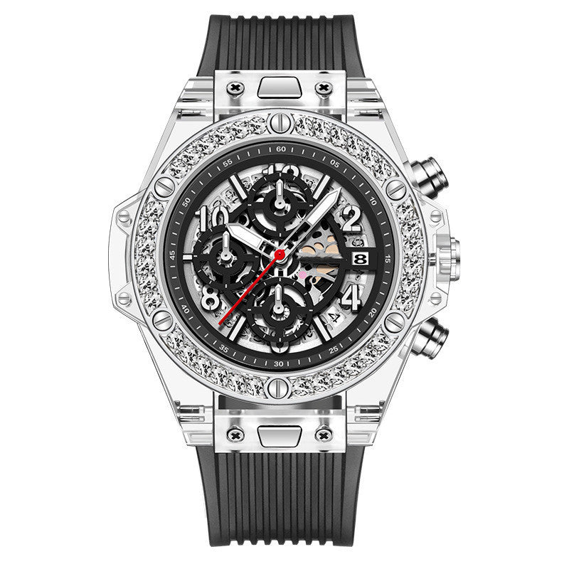 "Watch Me" - Transparent Waterproof Diamond Inlaid Quartz Watch for Men and Women