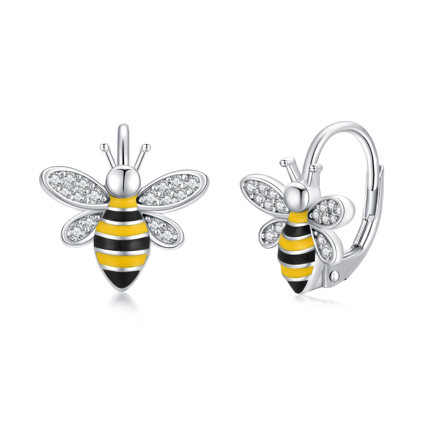 "Beehave" - Sterling Silver Bee Earrings