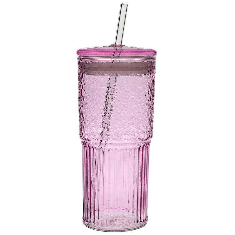 Glass Tumbler with Straw