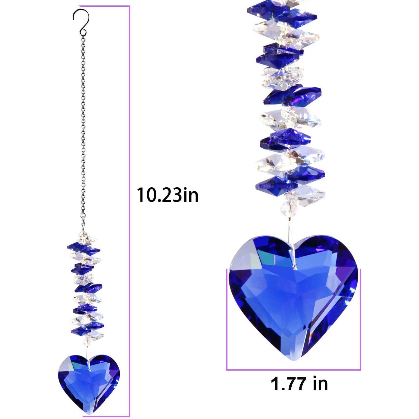 Heart-shaped Crystal Suncatcher for Home and Garden