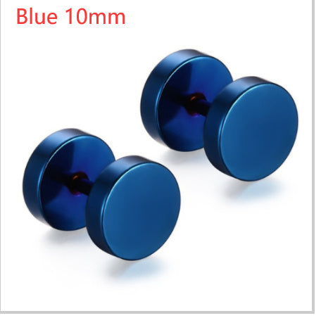 8MM Stainless Steel Barbell Earrings for Men and Women