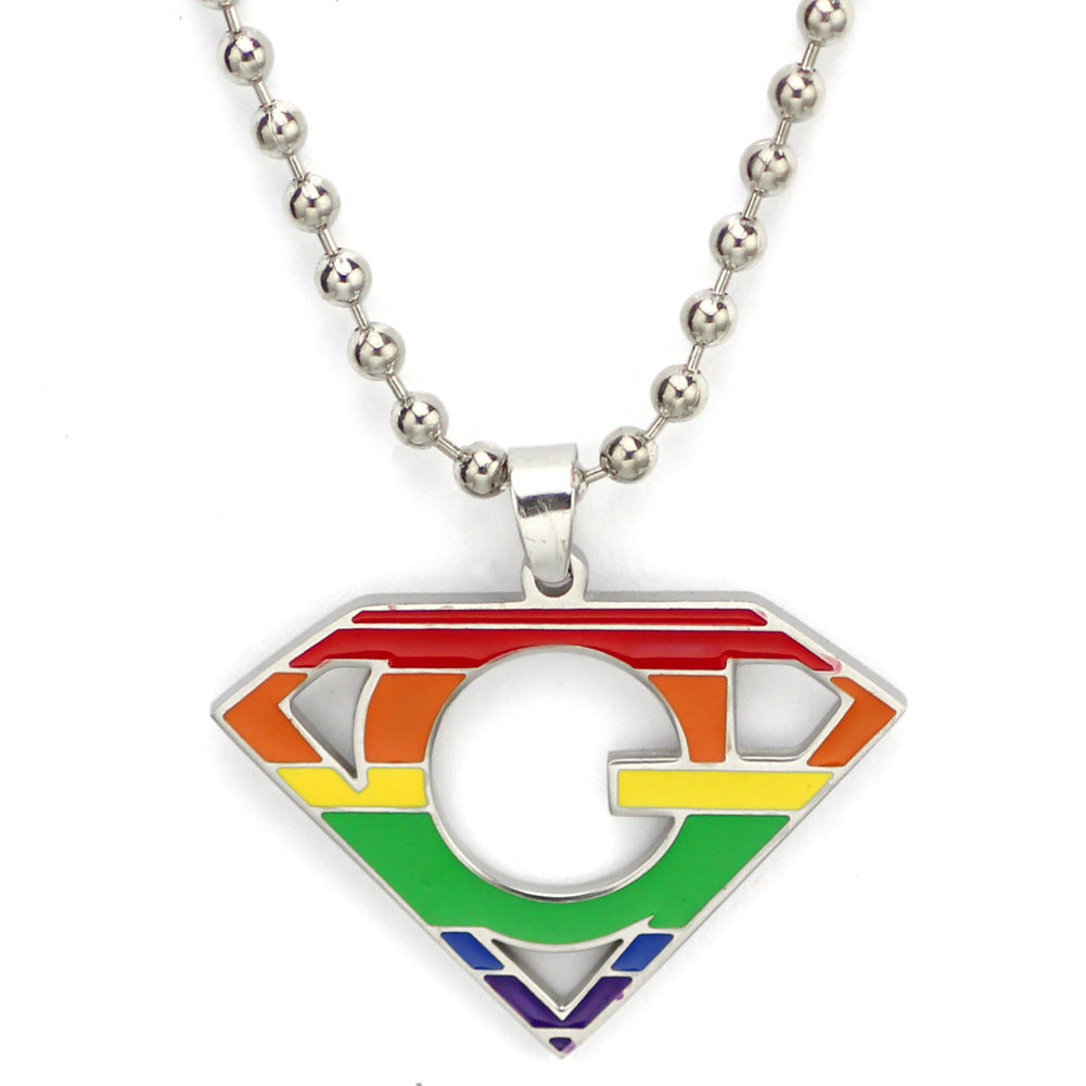 "Super Rainbow" - Geometric Unisex Pendant Necklace