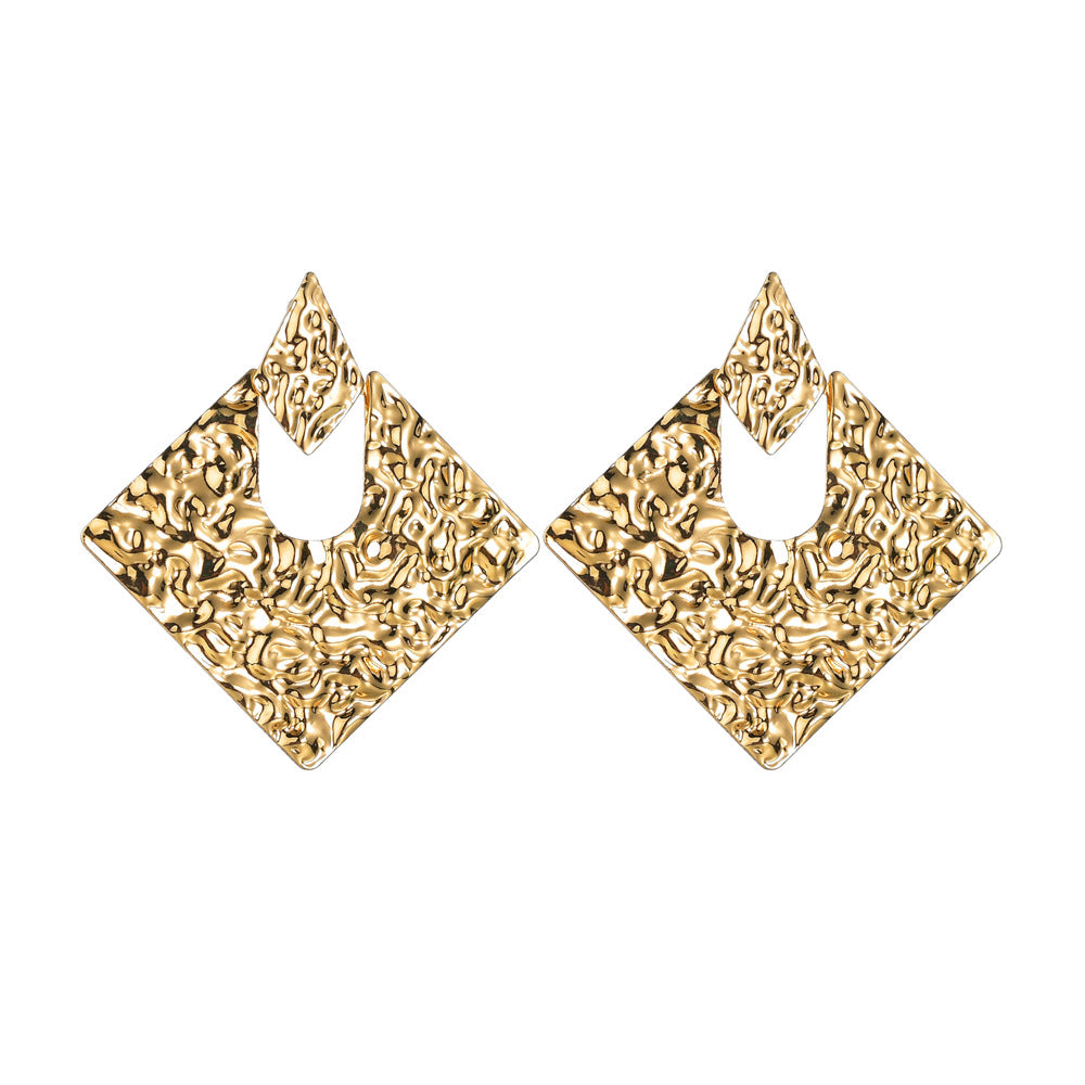 Alloy Rhombus Irregular Earrings