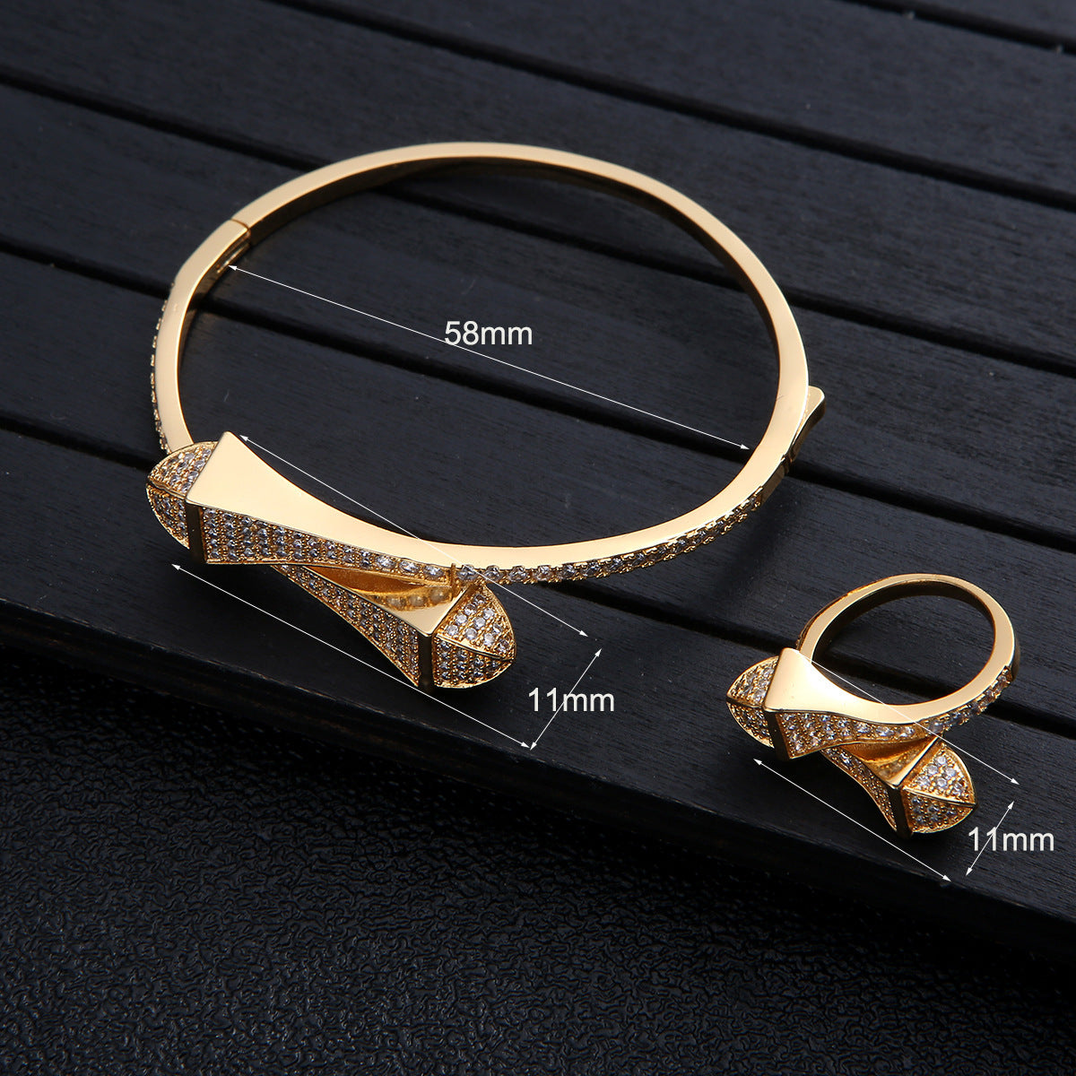 "Egyptian Goddess" - Vintage Brass Wraparound Bangle Set