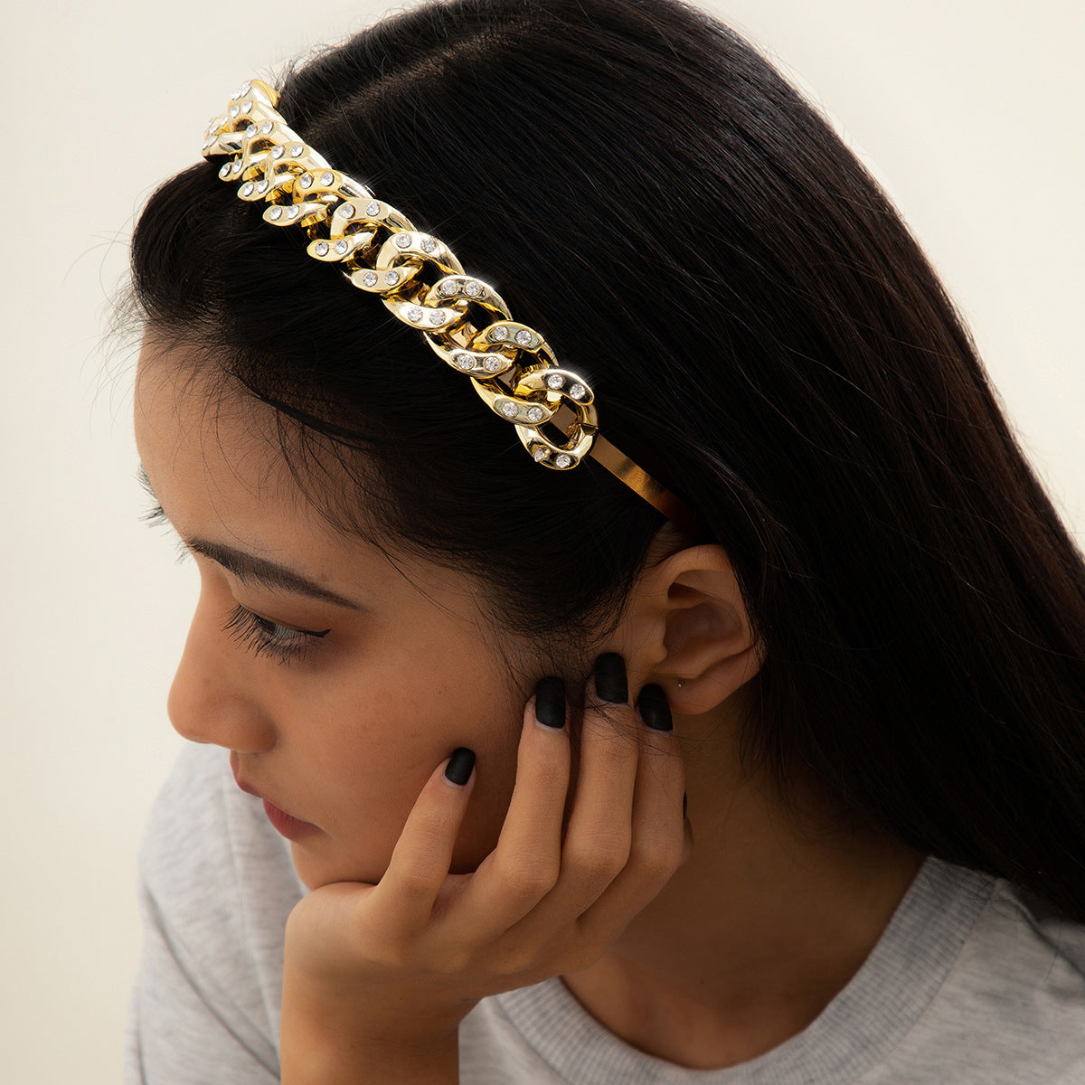 Studded Cuban Link Headband