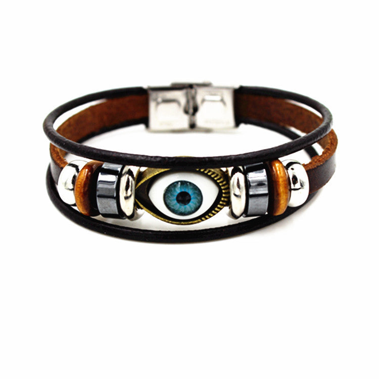 Evil Eye Protection Clavicle Chain Necklace and Bracelet