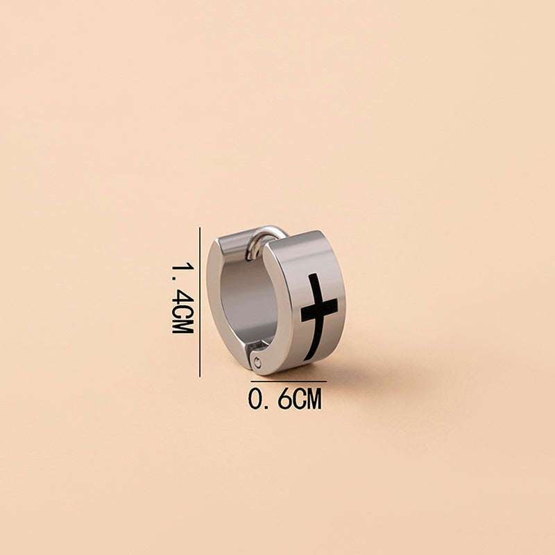 Stainless Steel Cross Stud Earrings