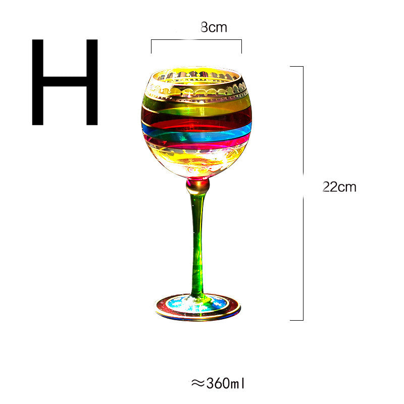 "Vibrant Buzz" - Hand-painted Wine Glass