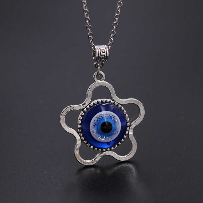 Evil Eye Protection Clavicle Chain Necklace and Bracelet
