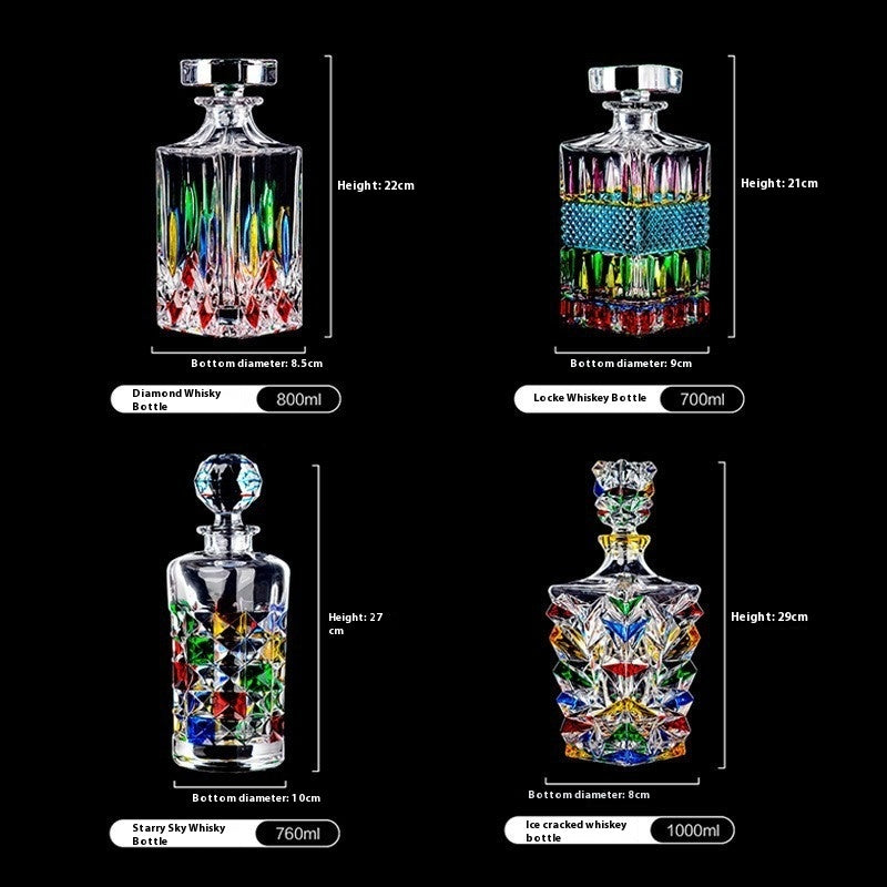 "Whisk of Art" - Handcrafted Crystal Wine Whiskey  Decanter