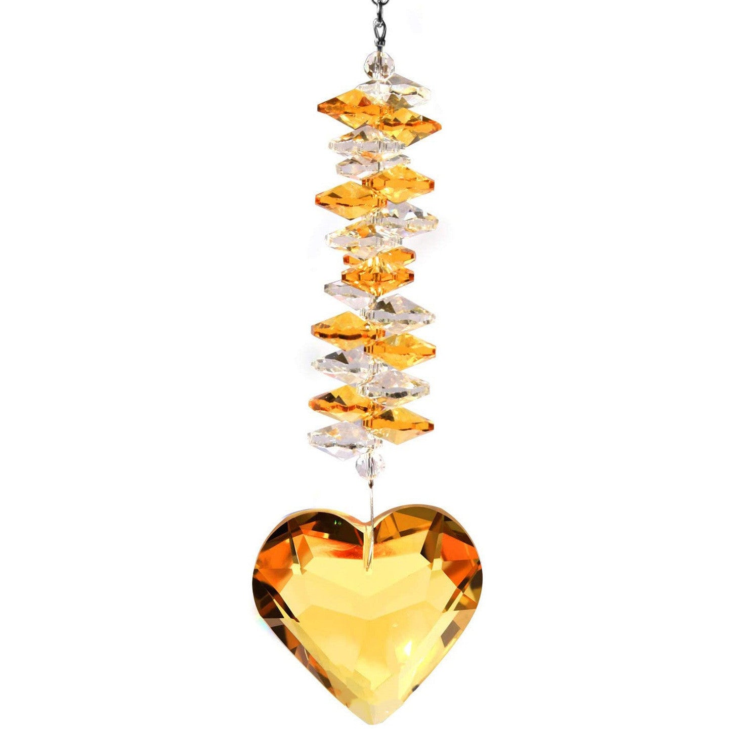 Heart-shaped Crystal Suncatcher for Home and Garden