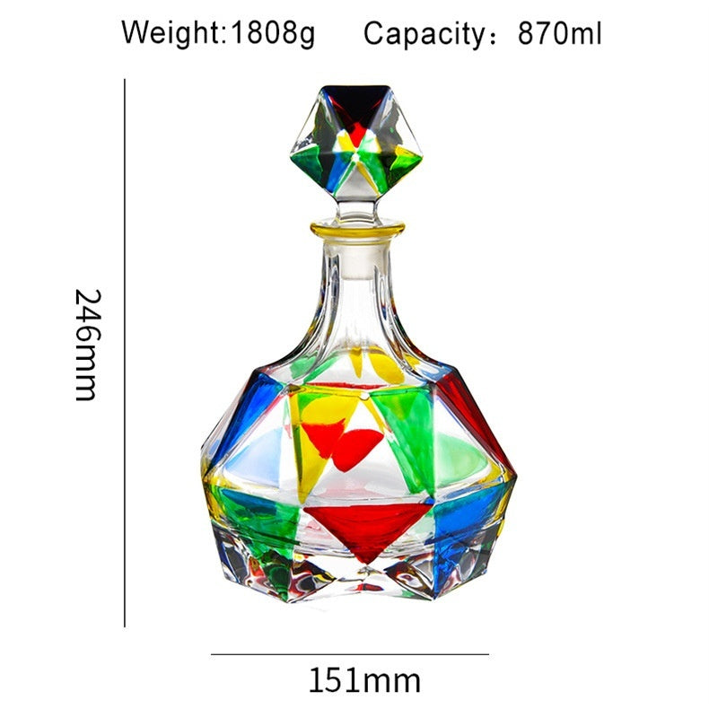 "Whisk of Art" - Handcrafted Crystal Wine Whiskey  Decanter
