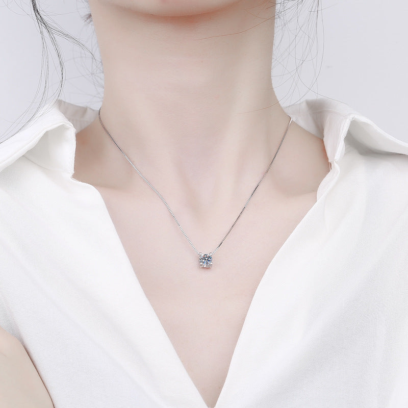 "Diamond Girl" - Zircon Diamond Bullhead Pendant Necklace