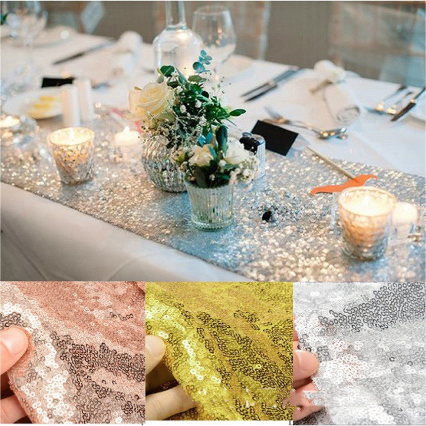 Wedding Banquet High-density Embroidered Sequin Table Runner