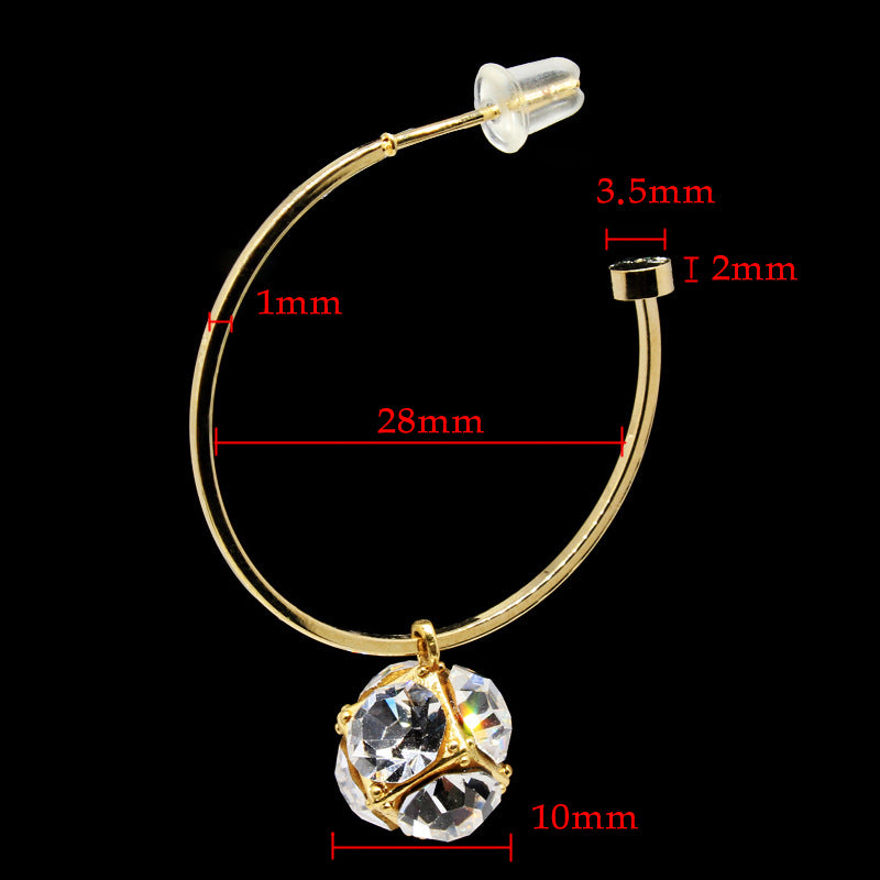 "Big Stone" - Round Hoop Earrings