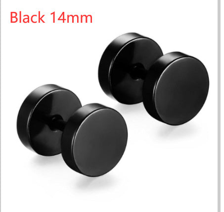 8MM Stainless Steel Barbell Earrings for Men and Women