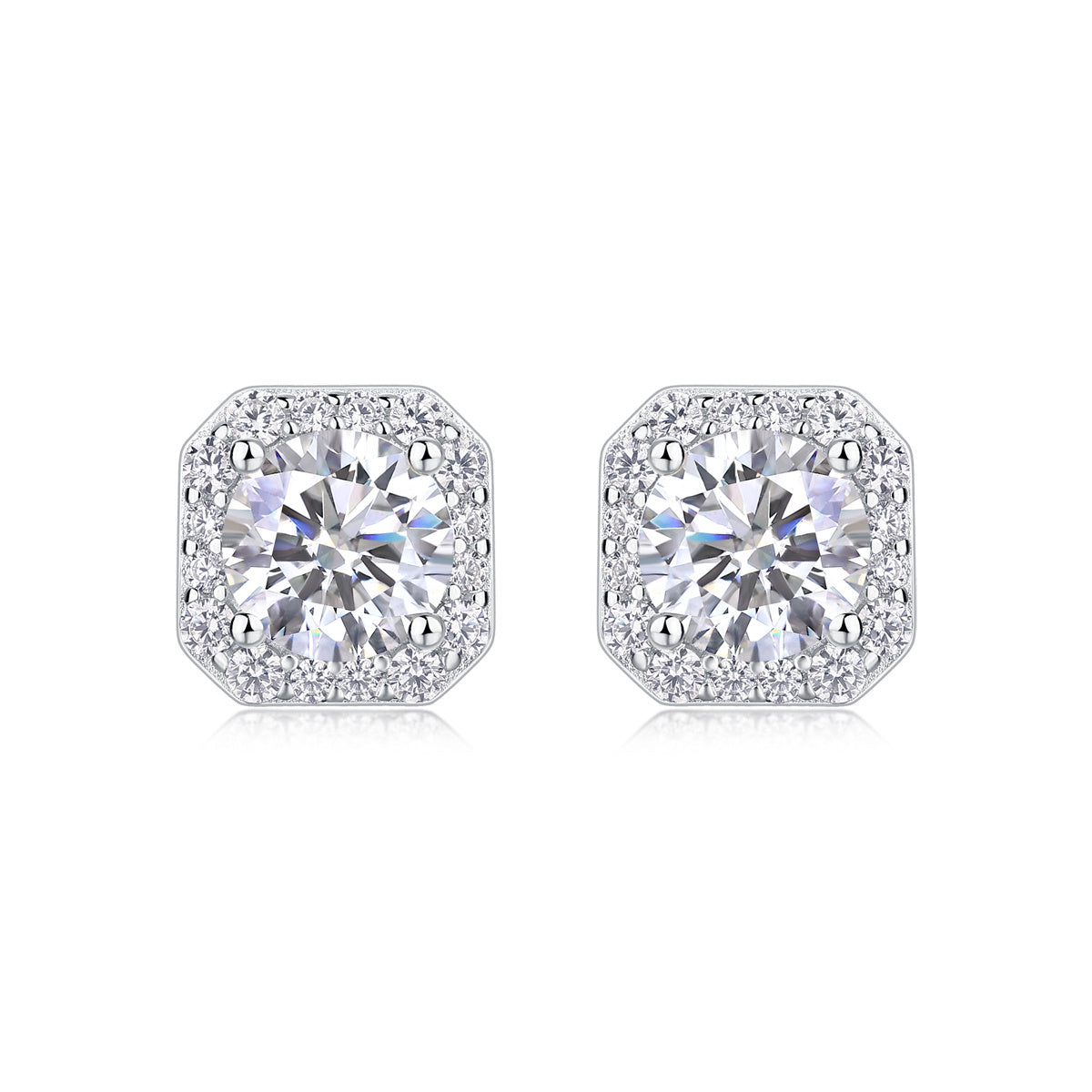 "Square" - Diamond Stud Earrings