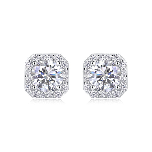 "Square" - Diamond Stud Earrings