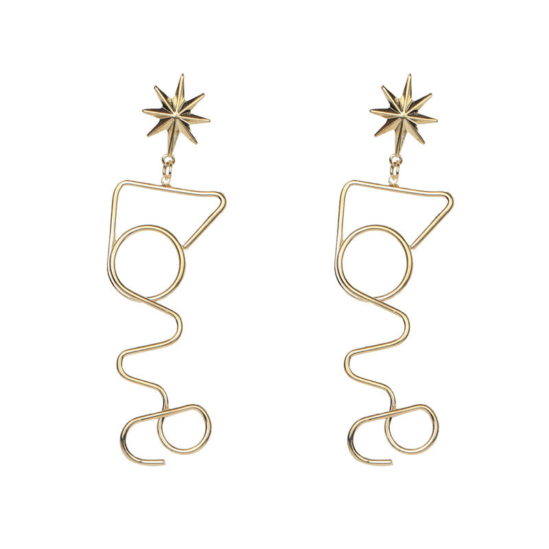 "Love" - Geometric Alloy Earrings