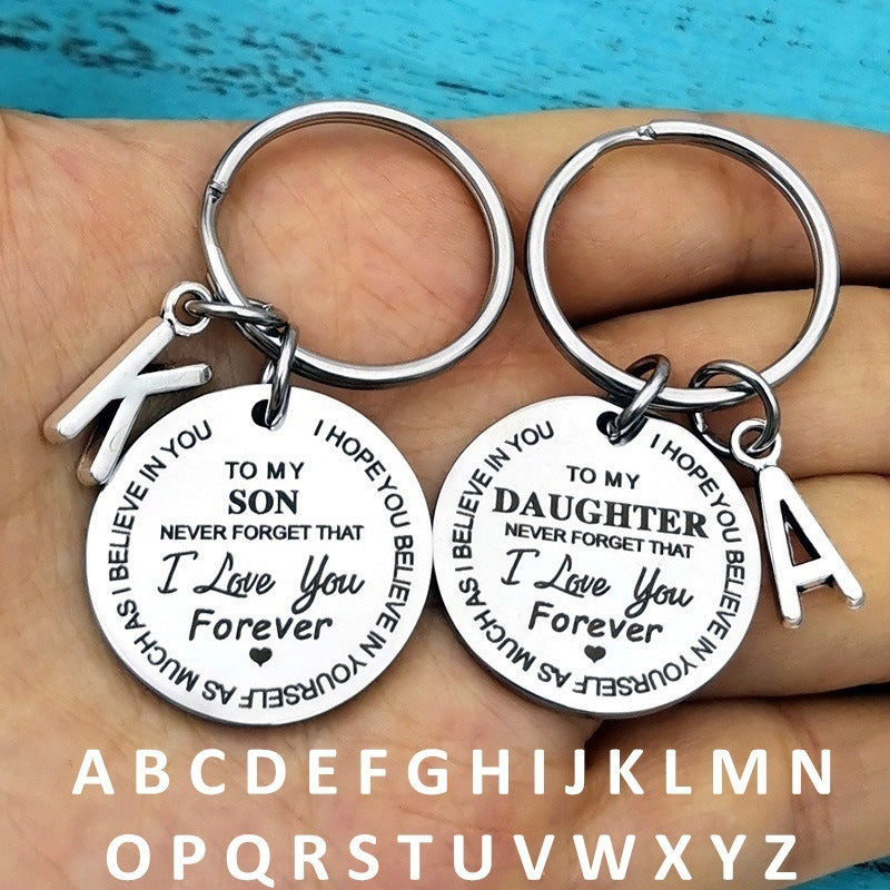 Inspirational Stainless Steel Keychain for Son and Daughter