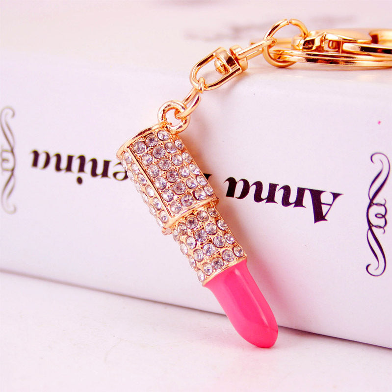 Rhinestone Lipstick Keychain
