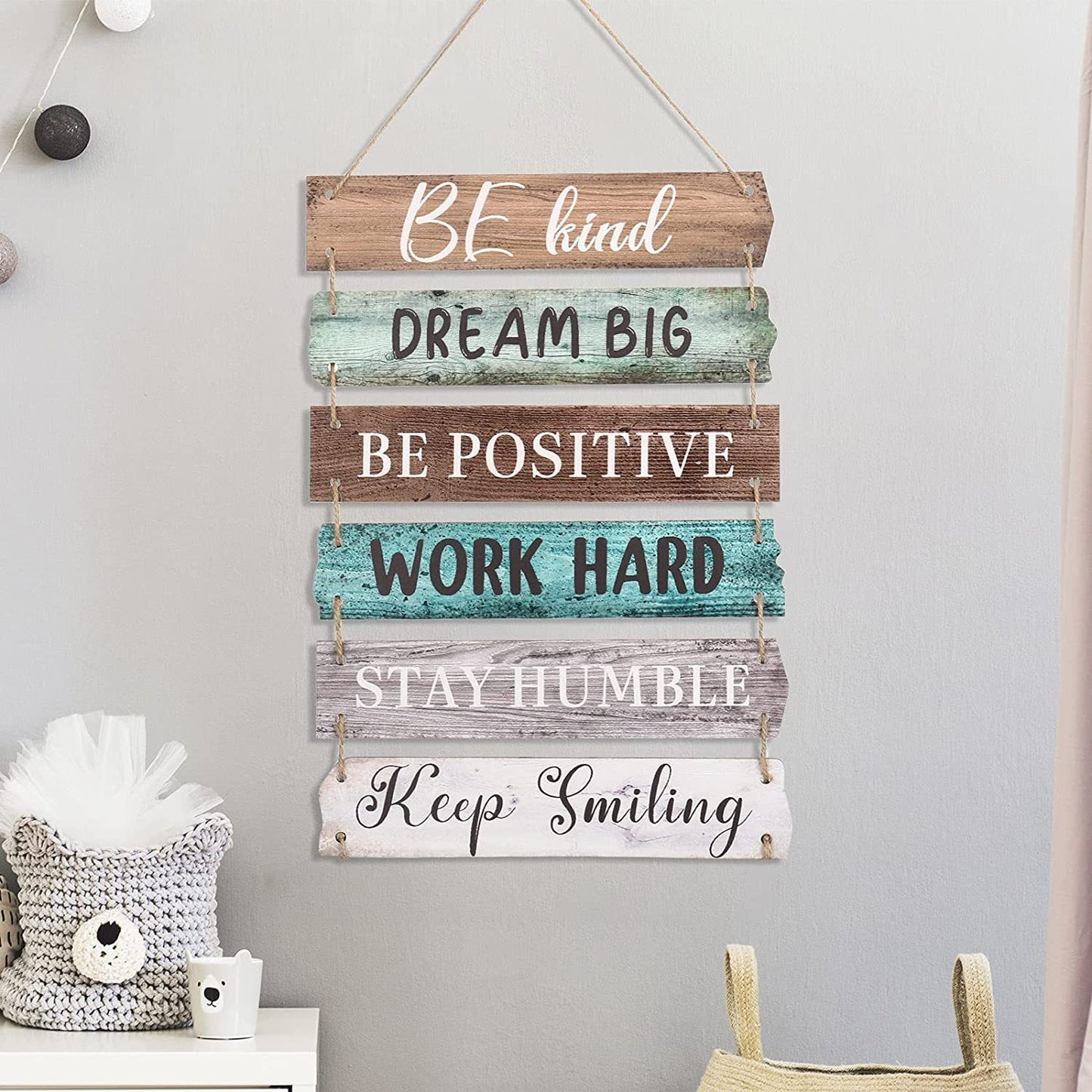 Handmade Wooden Inspirational Quotes Hanging Board