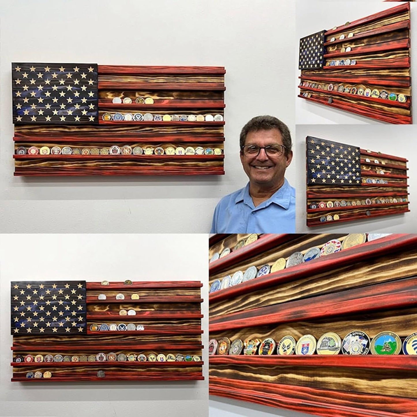 Wooden American Flag Craftwork