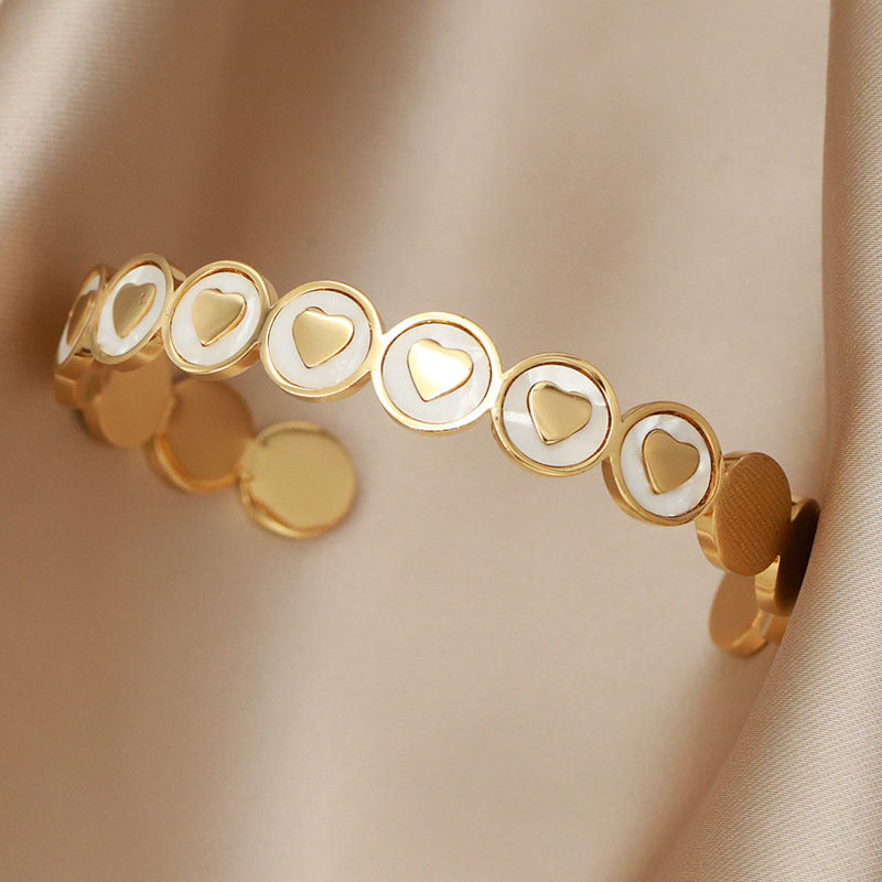 Love Heart Adjustable Opening Bracelet