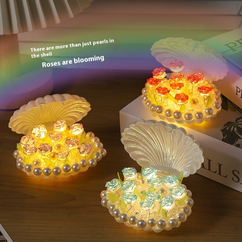 DIY Shell Rose Night Light