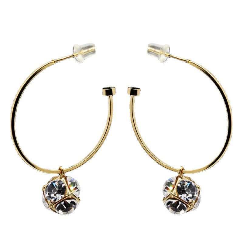 "Big Stone" - Round Hoop Earrings