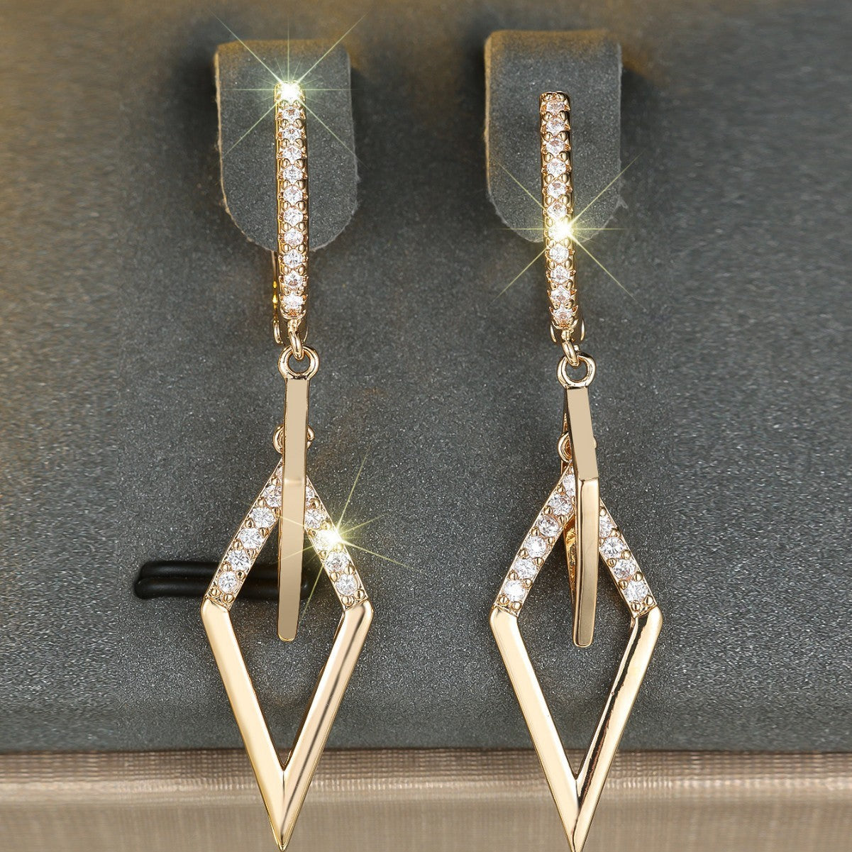"Run this Town"- Diamond Dangle Earrings