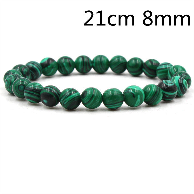 Classic Black Matte Green Malachite Bracelets
