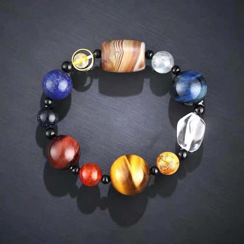 Lapis Lazuli Tiger Eye Stone Solar System Bracelet
