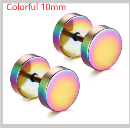 8MM Stainless Steel Barbell Earrings for Men and Women