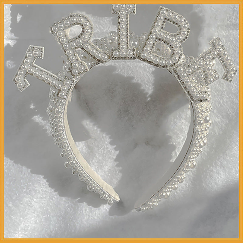 Vintage Pearl Hair Headband for Bridal and Graduation