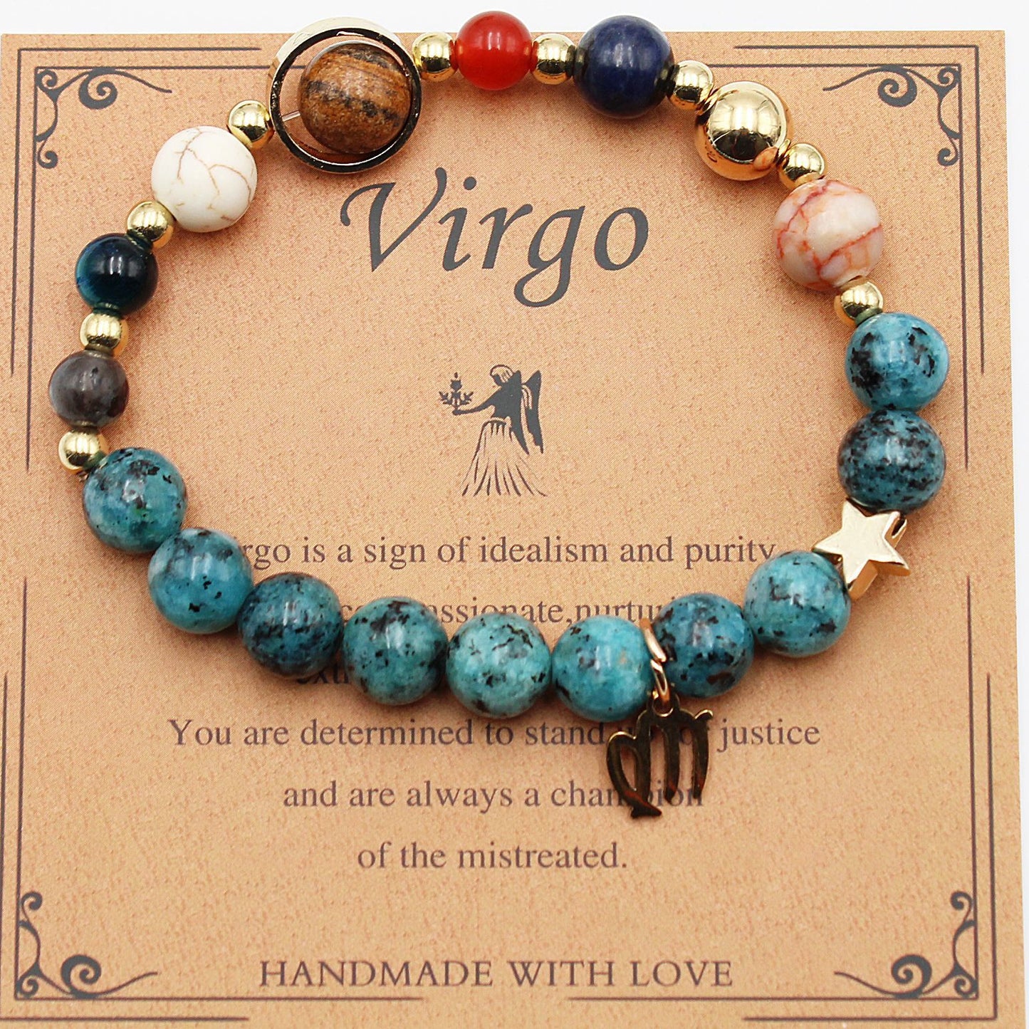 "Beads of Zodiac" - Natural Hemp Stone Bracelet