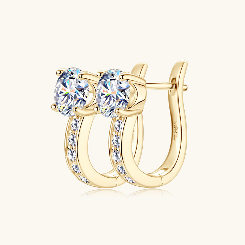 "So Sophisticated" - Moissanite U-shaped Earrings