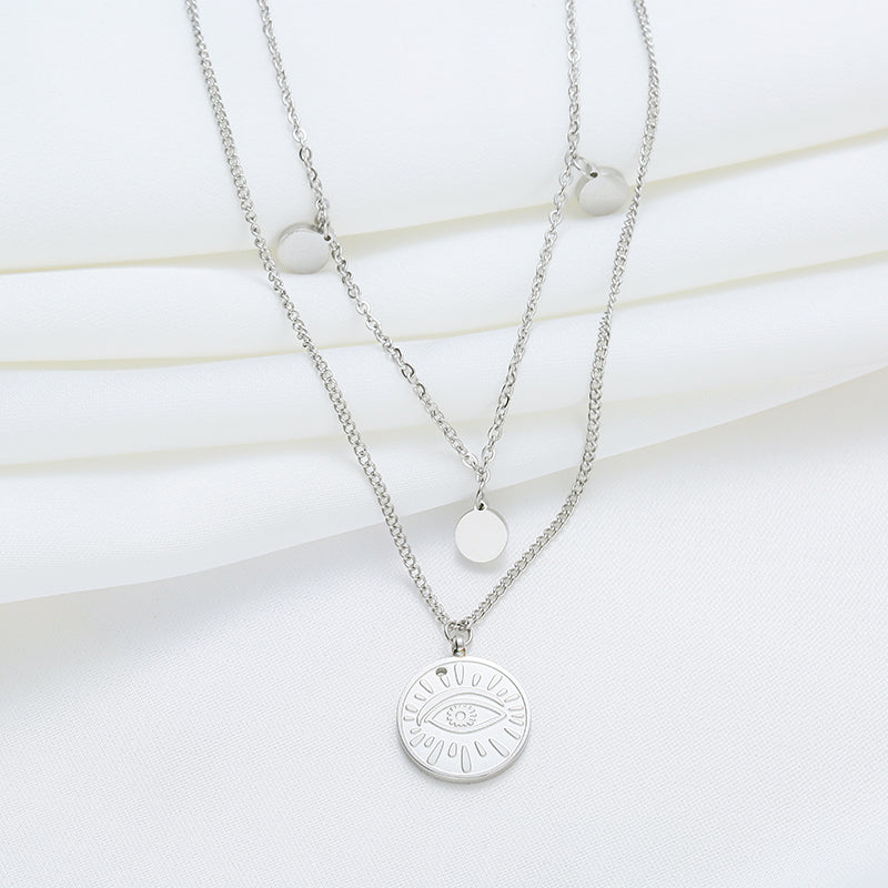 Evil Eye Protection Pendant with Clavicle Chain