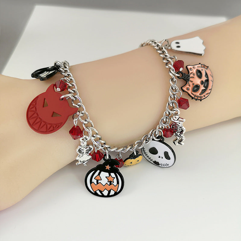 Pumpkin Skull Ghost Halloween Charm Bracelet