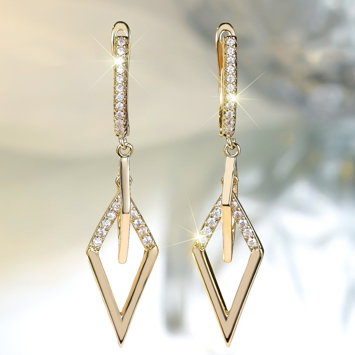 "Run this Town"- Diamond Dangle Earrings