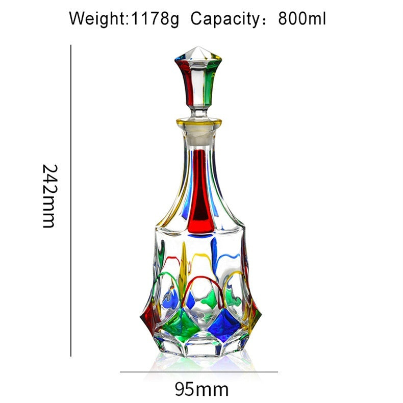 "Whisk of Art" - Handcrafted Crystal Wine Whiskey  Decanter