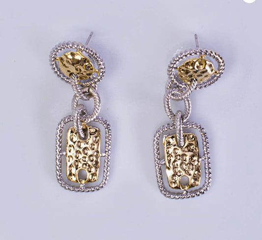 "Hammered' - Gold Statement Earrings