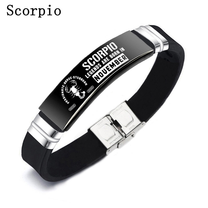 "What's Your Zodiac?" - Bracelet Gift For Women/Men (Black)