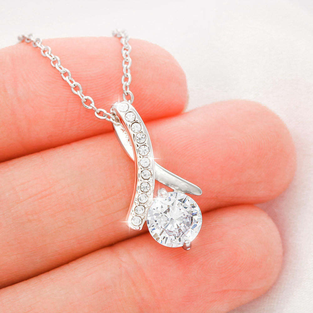 "To My Daughter" - Zircon Pendant Necklace