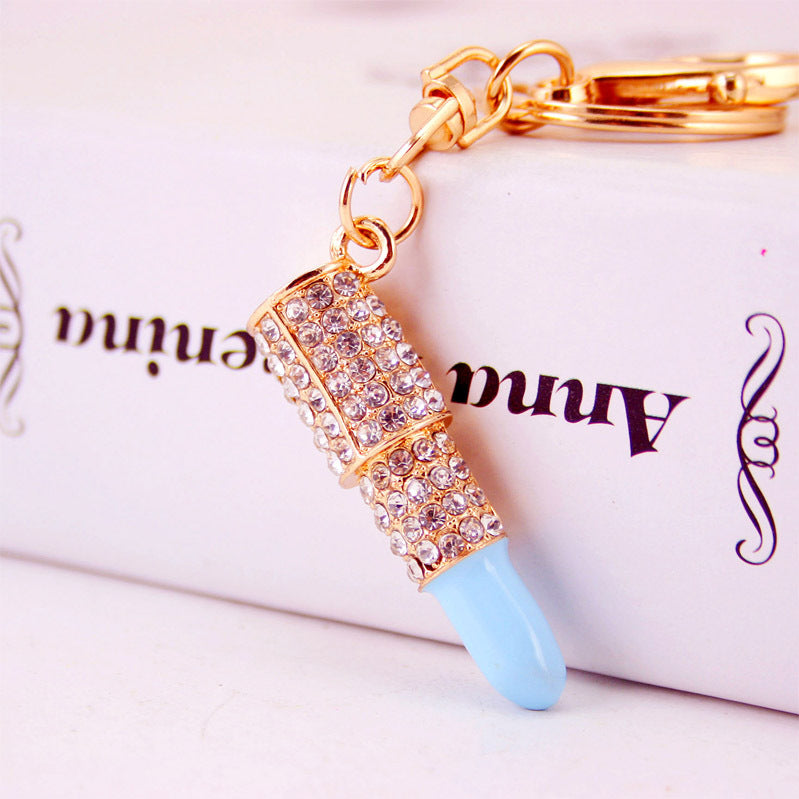 Rhinestone Lipstick Keychain
